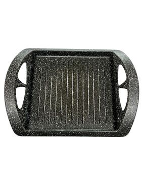 Risoli Cast Aluminum Grill Pan Size 11 Inch Nonstick Stone Coating Gray